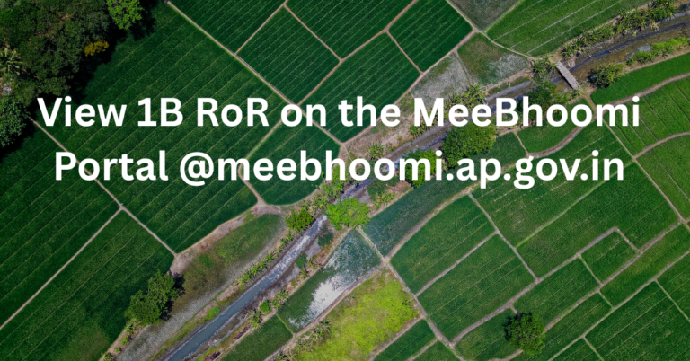 View 1B RoR on the MeeBhoomi Portal @meebhoomi.ap.gov.in