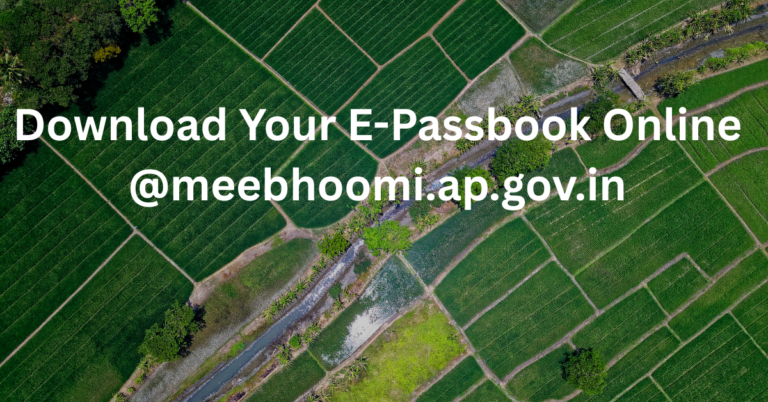 Download Your E-Passbook Online @meebhoomi.ap.gov.in